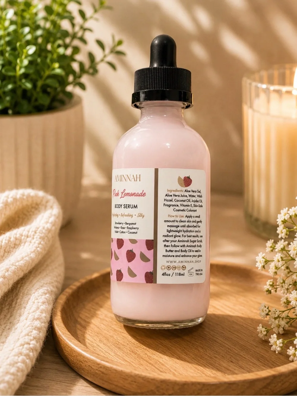 AMINNAH (NWT) Cucumber Melon & Pink Lemonade Body Serums